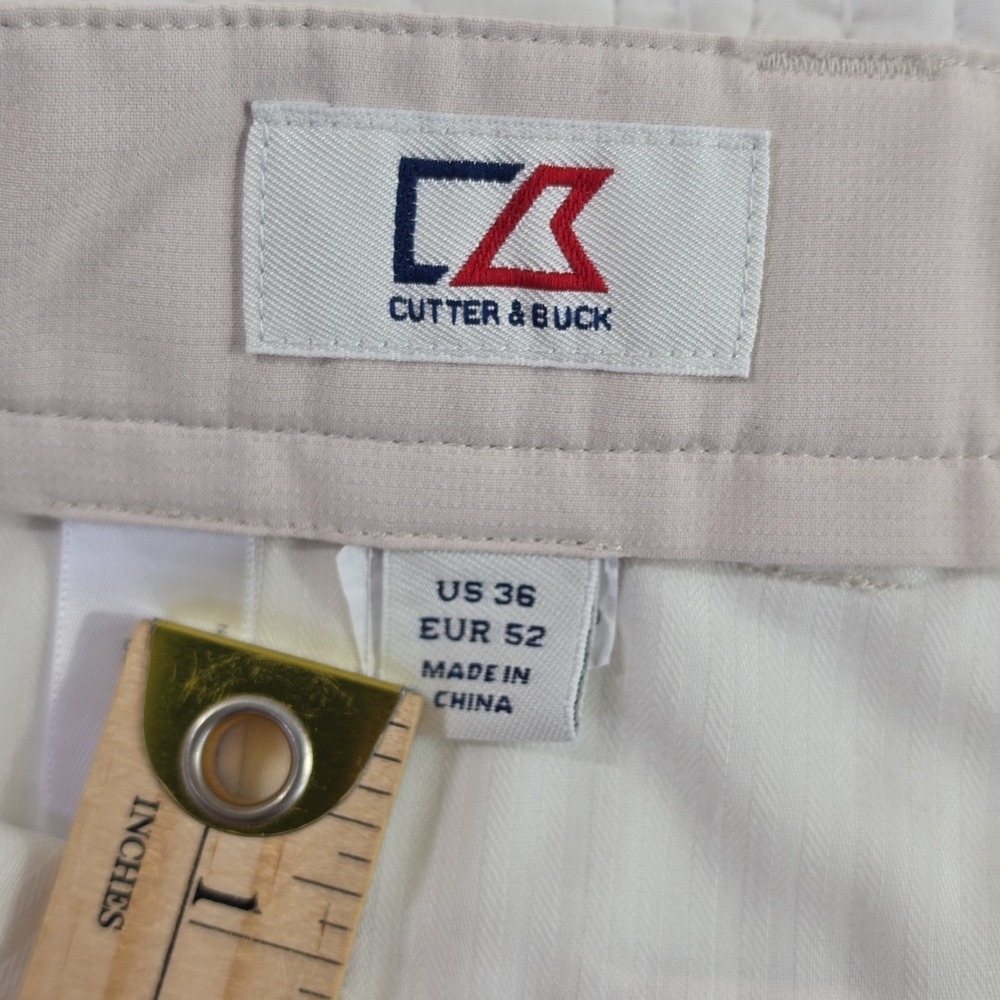 Cutter Buck Men Golf Shorts 36 Tan Performance Stretch Chino Flat Front Inseam - Picture 4 of 11